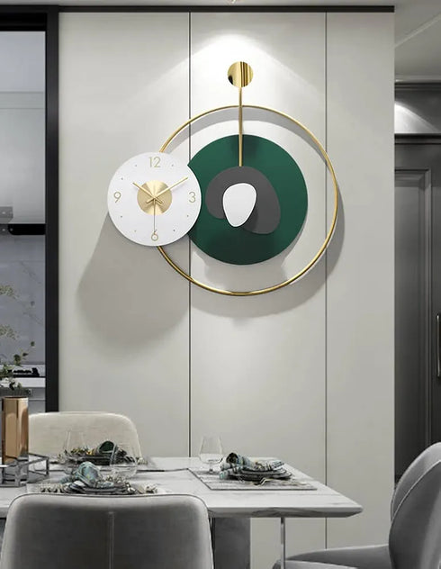 Green circular imported wall clock